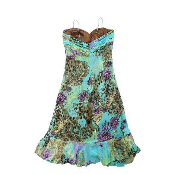 NWT Vintage Alberto Makali Silk Beaded Y2K Fairycore Dress Size 8 Whimsical - Picture 2 of 12